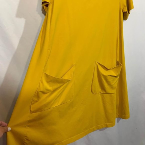 COS woman’s canary yellow a line dress. Large front pockets. Size M. - Picture 4 of 10